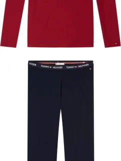 Pánske pyžamo UW0UW01929-0WG červenomodrá - Tommy Hilfiger