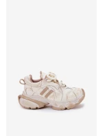 Skórzane Sneakersy Damskie GOE RR2N4037 Beżowe