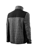 Príležitostná softshellová bunda pánska pletená šedá