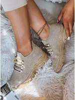 Dámske tenisky s ponožkovou špičkou ZY0345 v khaki farbe – FashionStreet
