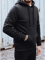 Pánska zateplená mikina s potlačou čierna FashionStreet BX5917 Pánska zateplená mikina s potlačou čierna FashionStreet BX5917