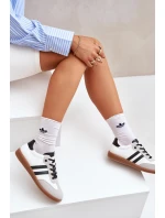 Niskie Trampki Tenisówki Damskie Biało-Czarne Loredis