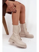 Dámské workery s přezkami Medvídek Srdce Béžové Iravine