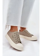 Dámske plátenné tenisky na platforme Big Star - sivé