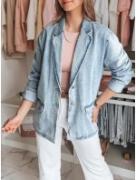 Dámska nadrozmerná džínsová bunda RUNAWAY modrá FashionStreet TY4906