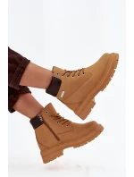 Ocieplane Trapery Damskie Na Zamek Camel Selinda