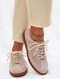 Dámské kožené semišové tenisky nízké béžové Perinae