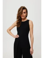 K184 Kombinéza so širokými nohavicami - čierna