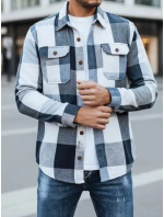 Pánska modrá kockovaná flanelová košeľa FashionStreet DX2676 Pánska modrá kockovaná flanelová košeľa FashionStreet DX2676