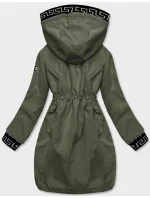 Dámska bunda s ozdobným lemovaním khaki (B8139-11) Dámska bunda s ozdobným lemovaním khaki (B8139-11)