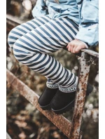 Kapcie Dziecięce Wsuwane Ocieplane Czarne Olivane