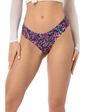 Dámske jednoduché podprsenkové nohavičky Cranberries tmavomodré s ružovým vzorom - JULIMEX Dámske jednoduché podprsenkové nohavičky Cranberries tmavomodré s ružovým vzorom - JULIMEX