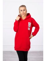 Mikina s kapucňou a nášivkami červená