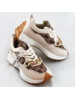 Béžové športové topánky s retiazkou (N-205)