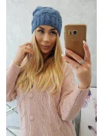 Fleecová čiapka Carolina K243 denim