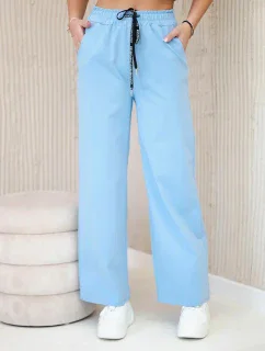 Nohavice Punto so širokými nohavicami modrej farby