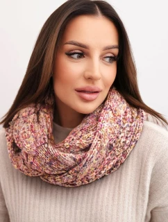 Dámsky vlnený komín hrubý zimný nákrčník KN24 ružová+žltá