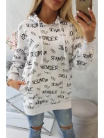 Mikina s nápismi biela