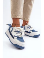 Sneakersy Damskie Na Platformie Niebieskie Moariella