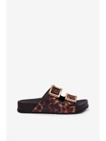 Pachnące Klapki Damskie Z Klamrami Panterka ZAXY RR285059 Brązowe