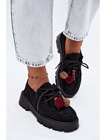Dámske poltopánky s imitáciou semišových ozdôb Black Melonia Dámske poltopánky s imitáciou semišových ozdôb Black Melonia