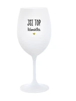 JSI TOP KÁMOŠKA - bílá  sklenice na víno 350 ml