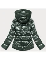 Zelená dámska metalická bunda (B8008-10)