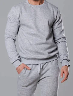 Pánska mikina s okrúhlym výstrihom svetlo šedá (68B2001-2)