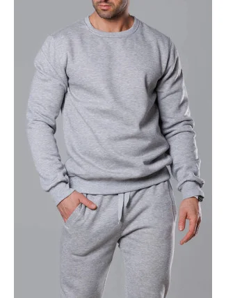 Svetlosivá pánska mikina s okrúhlym výstrihom (68B2001-2) Svetlosivá pánska mikina s okrúhlym výstrihom (68B2001-2)