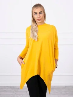 Horčicová mikina na bicykel s potlačou