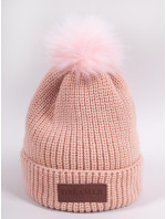 Yoclub Chlapčenská zimná čiapka s brmbolcom CZZ-0505G-AA10 Pink