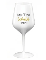 BABIČČINA TEKUTÁ TERAPIE - bílá nerozbitná sklenice na víno 470 ml BABIČČINA TEKUTÁ TERAPIE - bílá nerozbitná sklenice na víno 470 ml