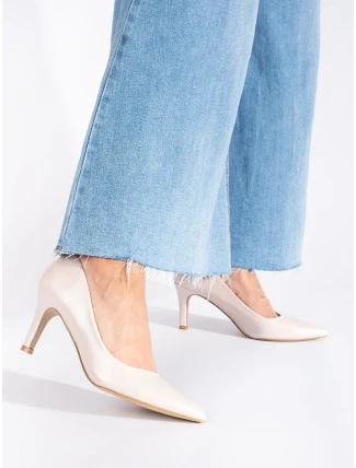 Originálne hnedé lodičky pre ženy na ihlovom podpätku Originálne hnedé lodičky pre ženy na ihlovom podpätku