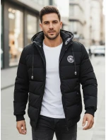 Pánska prešívaná zimná bunda s kapucňou čierna FashionStreet TX5072