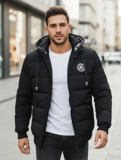 Pánska prešívaná zimná bunda s kapucňou čierna FashionStreet TX5072