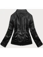 Čierna bunda ramoneska so stojačikom (11Z8010)