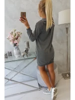 Šaty s kapucňou grafitové