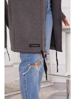 Zateplená bunda s kapucňou v grafitovej farbe