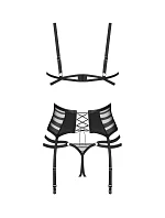 Dámsky sexy set Lune Bellis 3-Pcs Crotchless black - Obsessive Dámsky sexy set Lune Bellis 3-Pcs Crotchless black - Obsessive