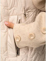 Dámska prešívaná bunda s odnímateľnou kapucňou, béžová, FashionStreet TY5934 Dámska prešívaná bunda s odnímateľnou kapucňou, béžová, FashionStreet TY5934