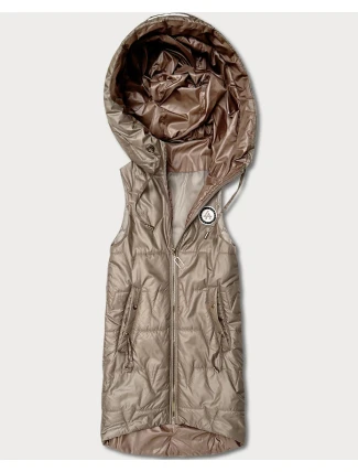Tenké bez rukávov s kontrastným lemovaním Goodlookin beige (B8583-12)