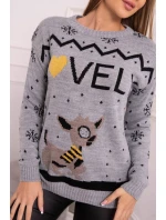 Vianočný sveter so šedým nápisom