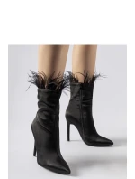 Dámske členkové topánky na podpätku 9582 Black - Super mode