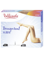 Priehľadné pančuchové nohavice bez zosilneného sedu TRANSPARENT 15 DEN - Bellinda - amber
