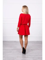 Šaty s flitrovým vreckom červené