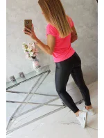 Limitovaná edícia blúzky ružová neón+čierna