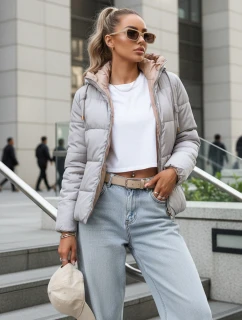 Dámska prechodná bunda prešívaná na oboch stranách VICTORIA SNUG sivá TY3696