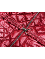 Červená prešívaná dámska bunda s opaskom (BH2208)