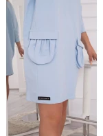 Šaty s kapucňou modré