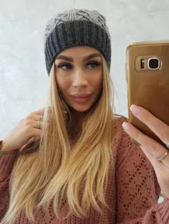 Fleecová čiapka Bibiana K264 graphite+grey